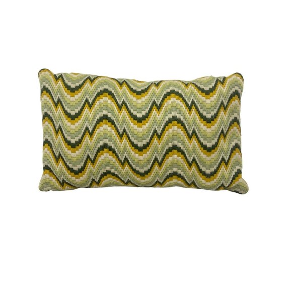 Unbranded Other - Mid-Century Modern Rectangular Throw Pillow With Zigzag Chevron Pattern